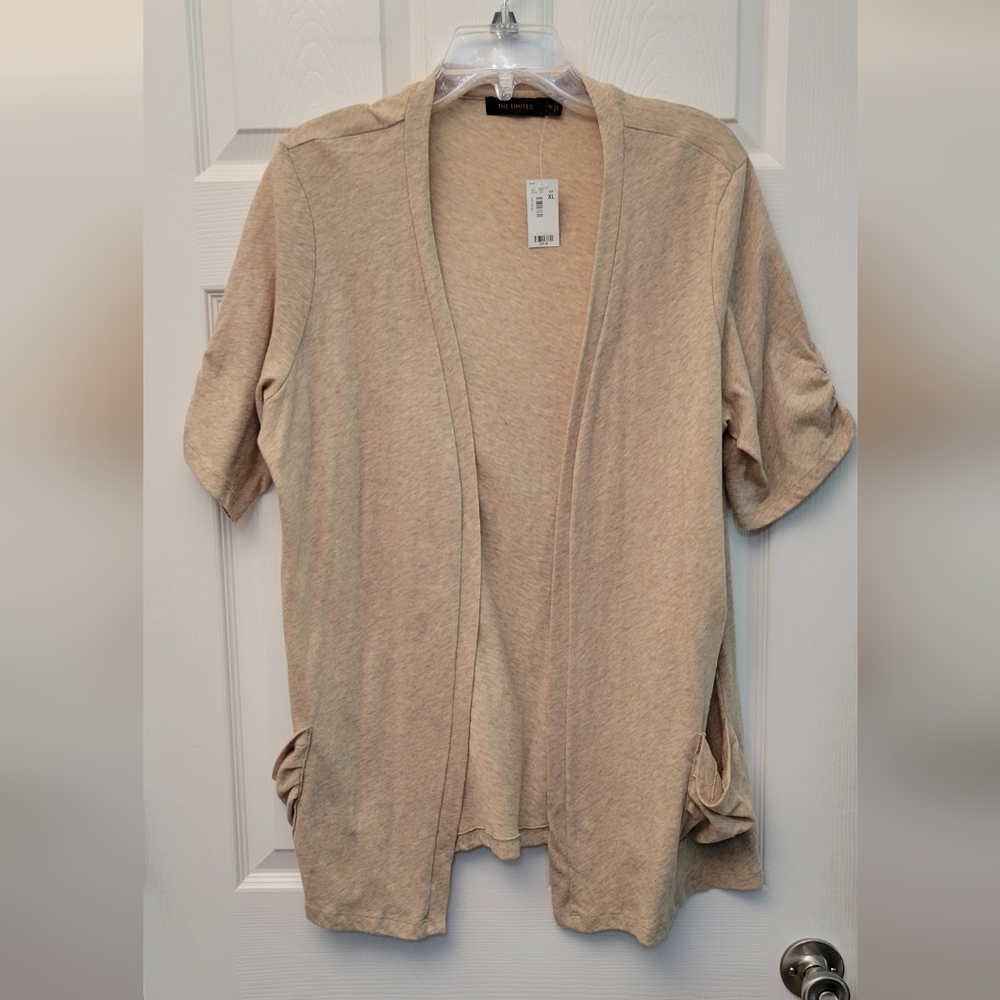 The Limited short sleeved open front 100% cotton cardigan in cream sz XL…